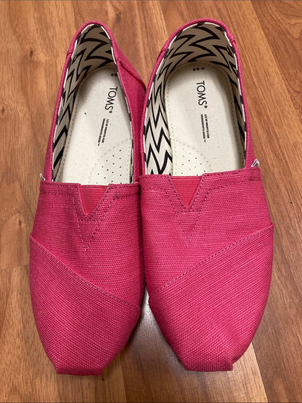 Toms Raspberry Canvas Slip-On Flats